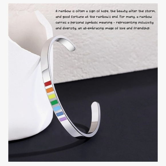 Silver Rainbow Cuff Bracelet - Picture 3 of 3